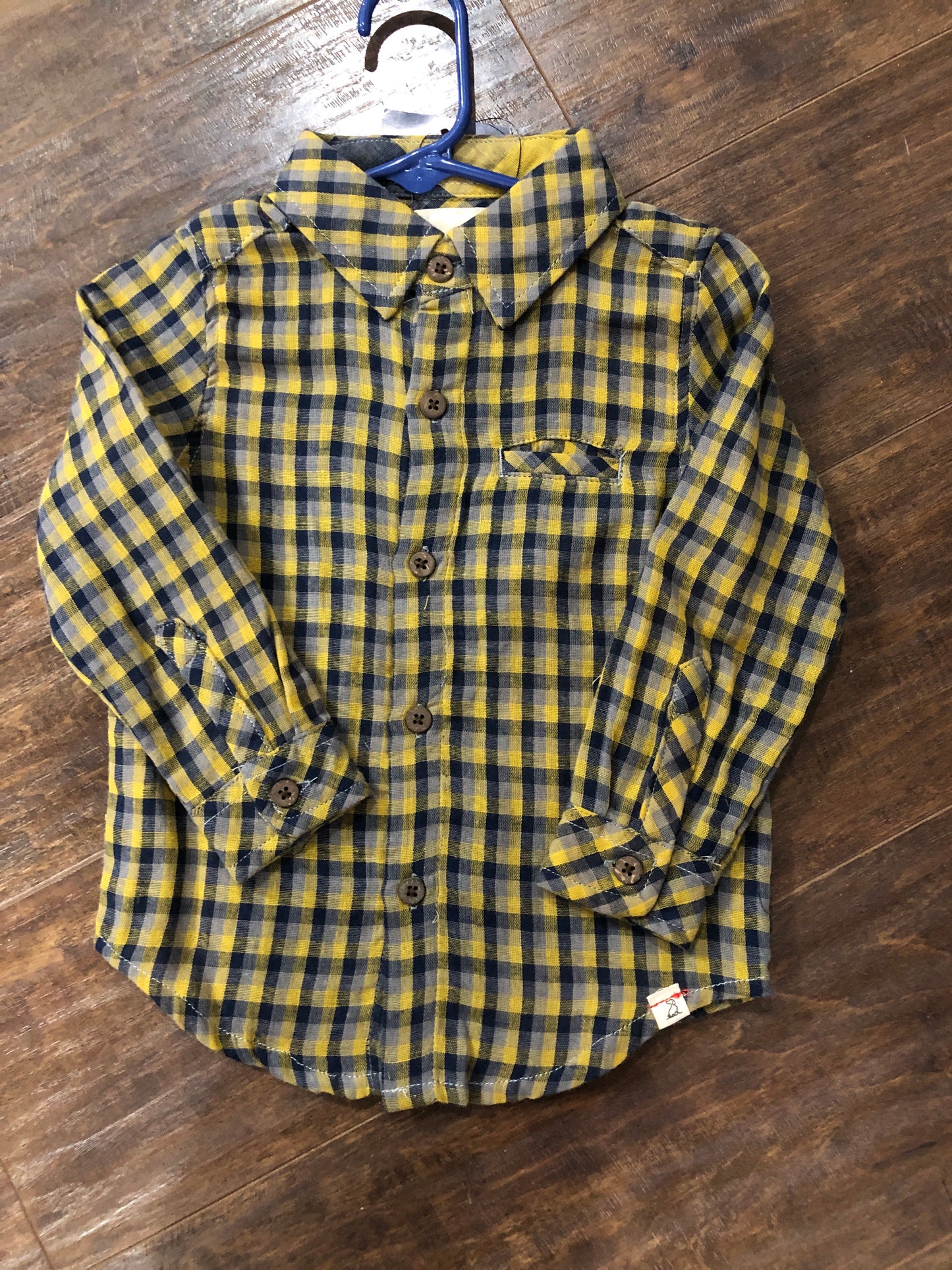 Boys Mustard/Blue Plaid Onesie or Shirt by Me & Henry