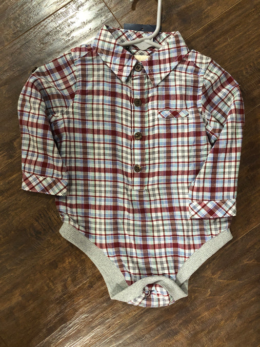 Boys Red Plaid Onesie by Me & Henry