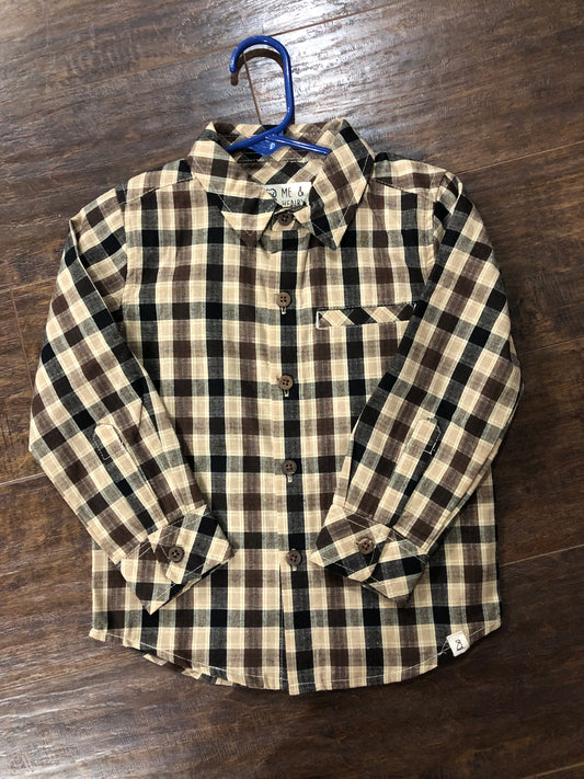 Boys Brown/Black/Tan Check Shirt by Me & Henry