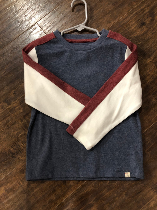 Boys Blue w/Striped Raglan Sleeve Henley Top by Me & Henry