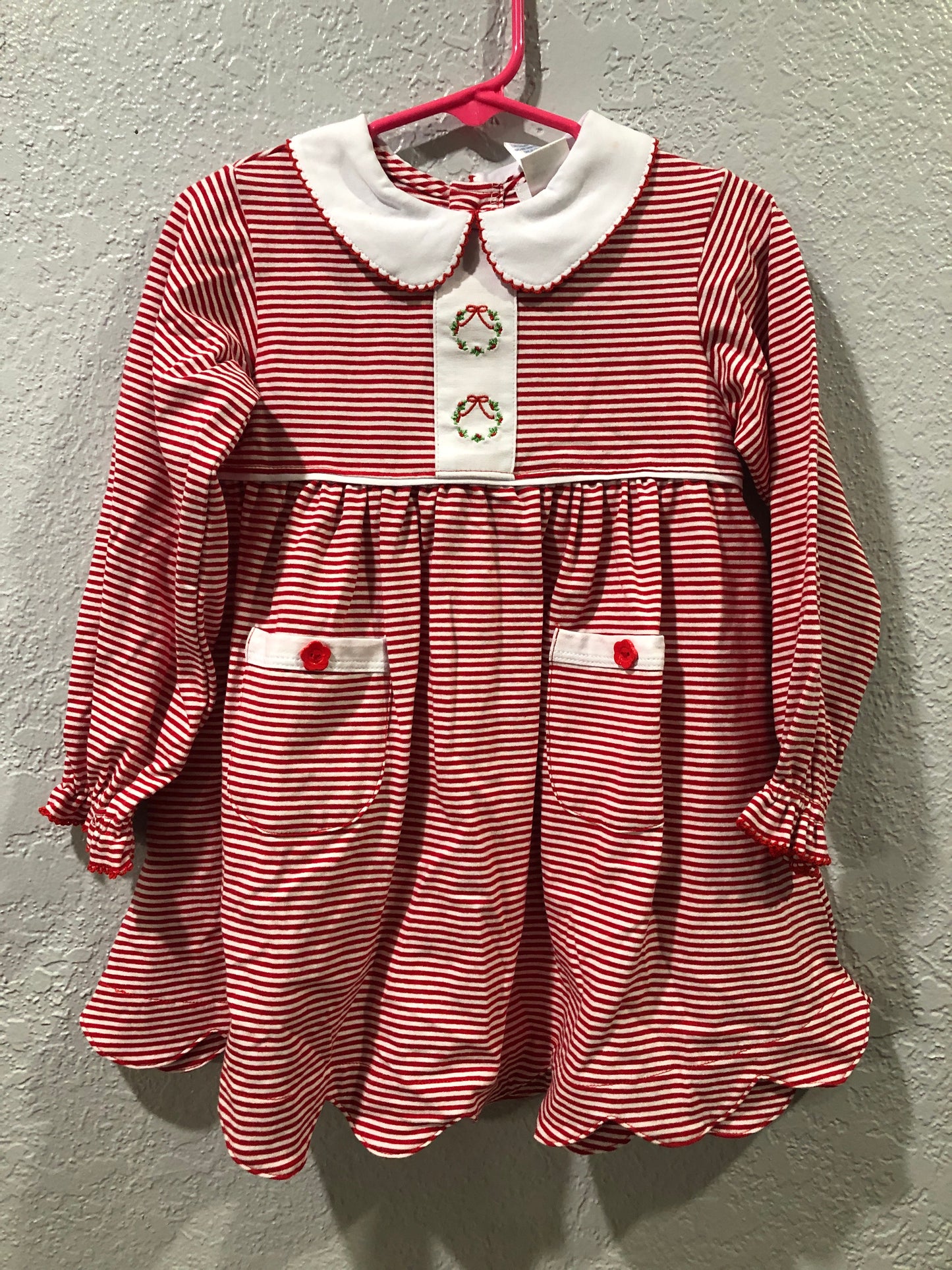 Girls Red/White Stripe Bloomer Set or Dress by Ishtex