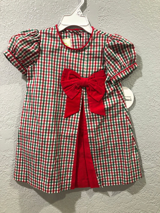 Girls Red and Green Mini Plaid Dress by Zuccini Kids