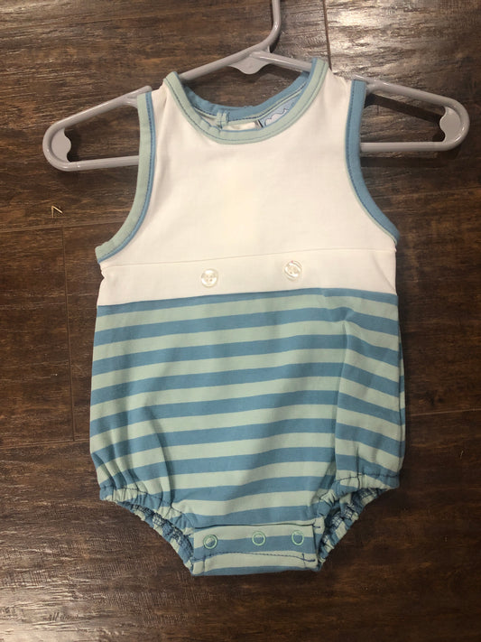 Boys Green/Blue/Cream Romper by Three Sisters