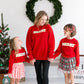 Ladies Sweet Wink Merry Patch Sweatshirt-Red