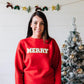 Ladies Sweet Wink Merry Patch Sweatshirt-Red