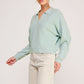 Ladies Soft Fine Gauge Ribbed Dolman Long Sleeve Polo Pullover Sweater-Cool Saige