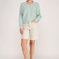 Ladies Soft Fine Gauge Ribbed Dolman Long Sleeve Polo Pullover Sweater-Cool Saige
