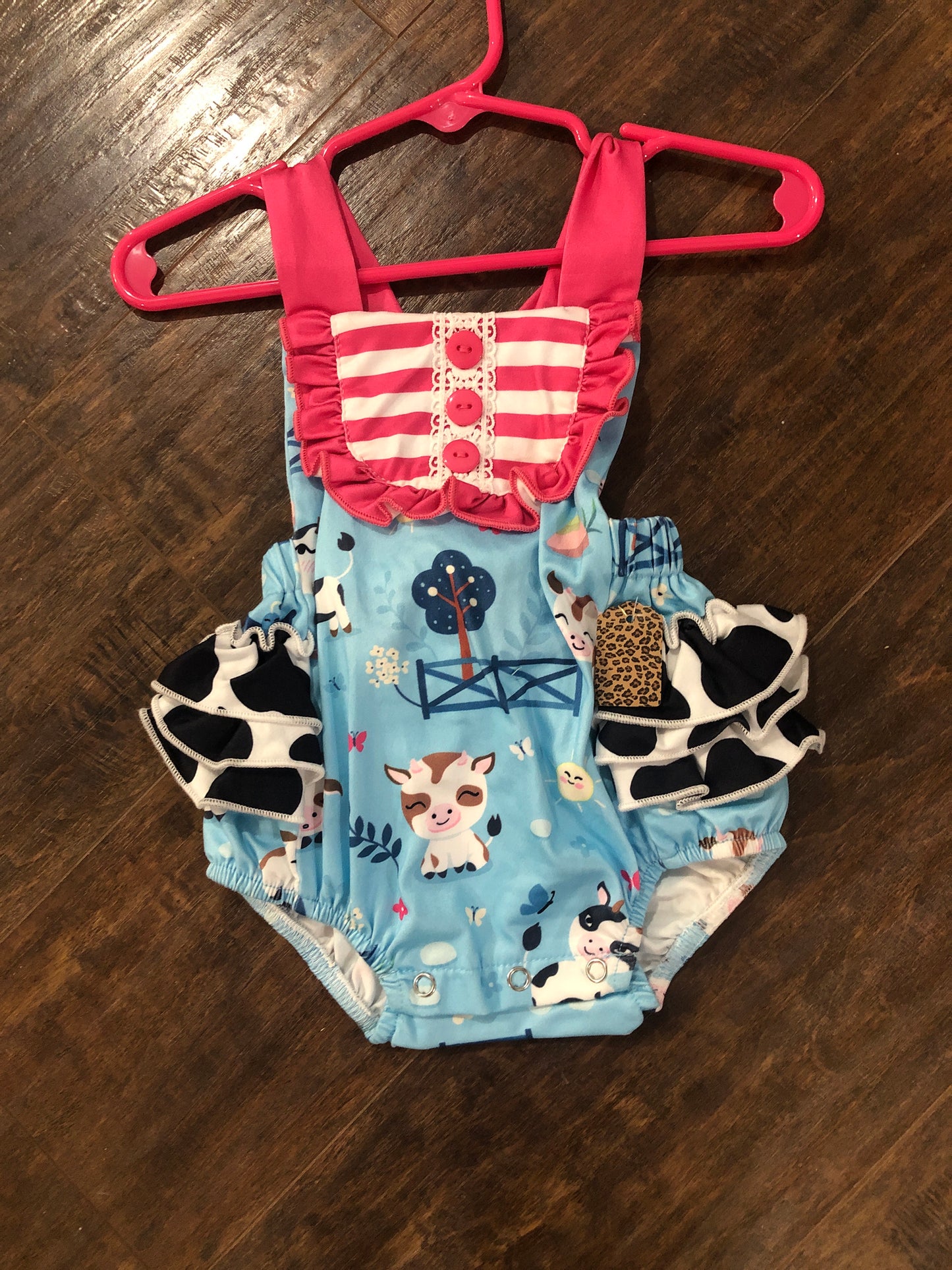 Girls Cows with Ruffle Butt Bubble