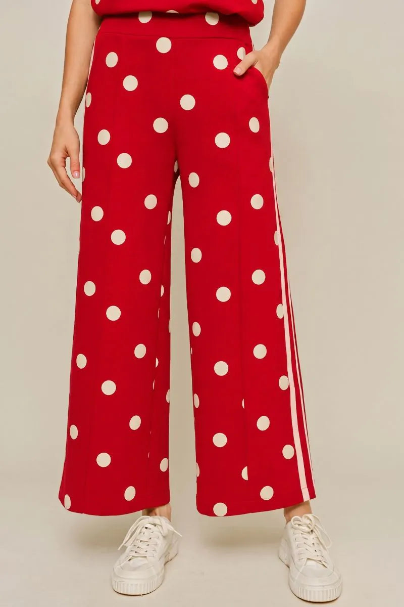 Ladies Red and White Poka Dot Set