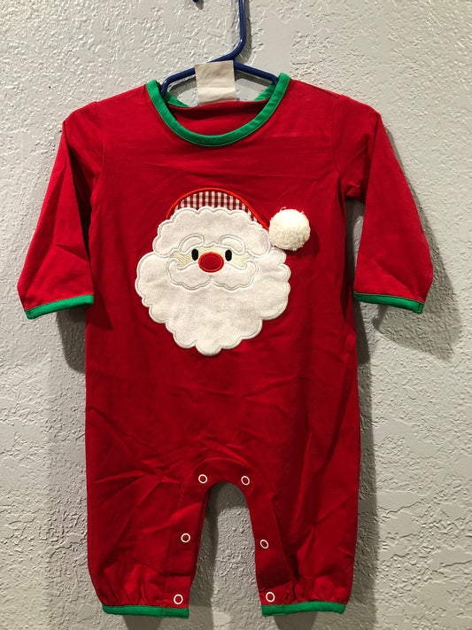 Boys Red Santa Romper by Three Sisters