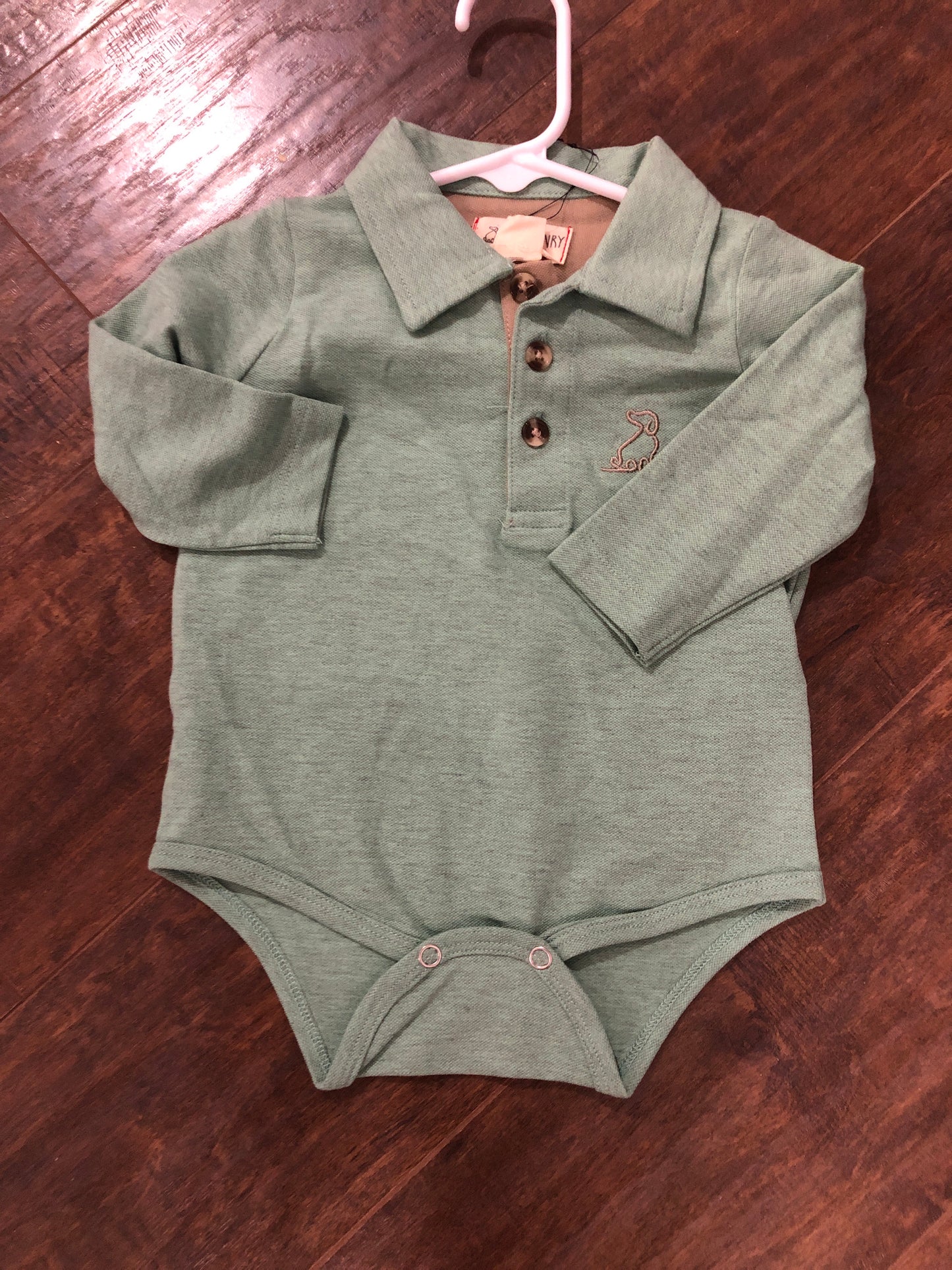 Boys Mint Pique Polo Onesie or Shirt by Me & Henry