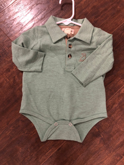 Boys Mint Pique Polo Onesie or Shirt by Me & Henry