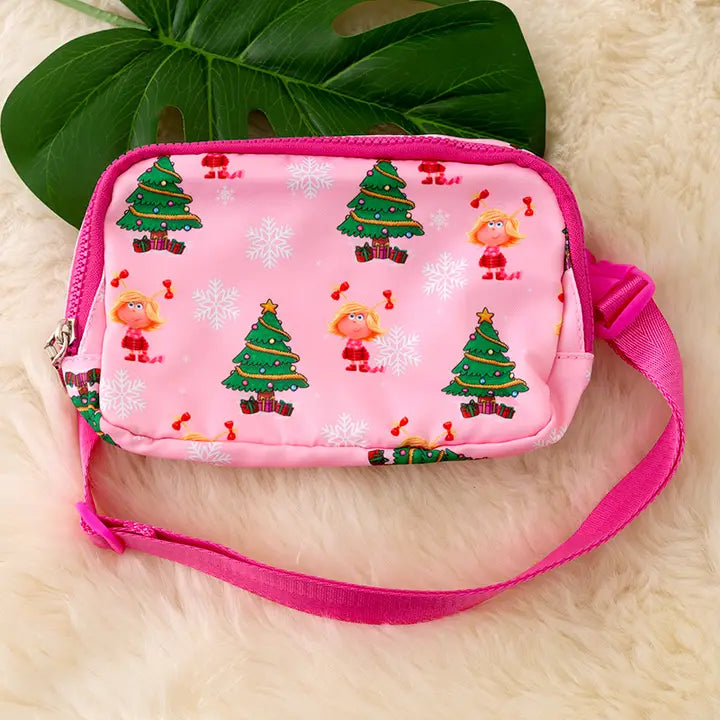 Girls Christmas Printed Fanny Pack