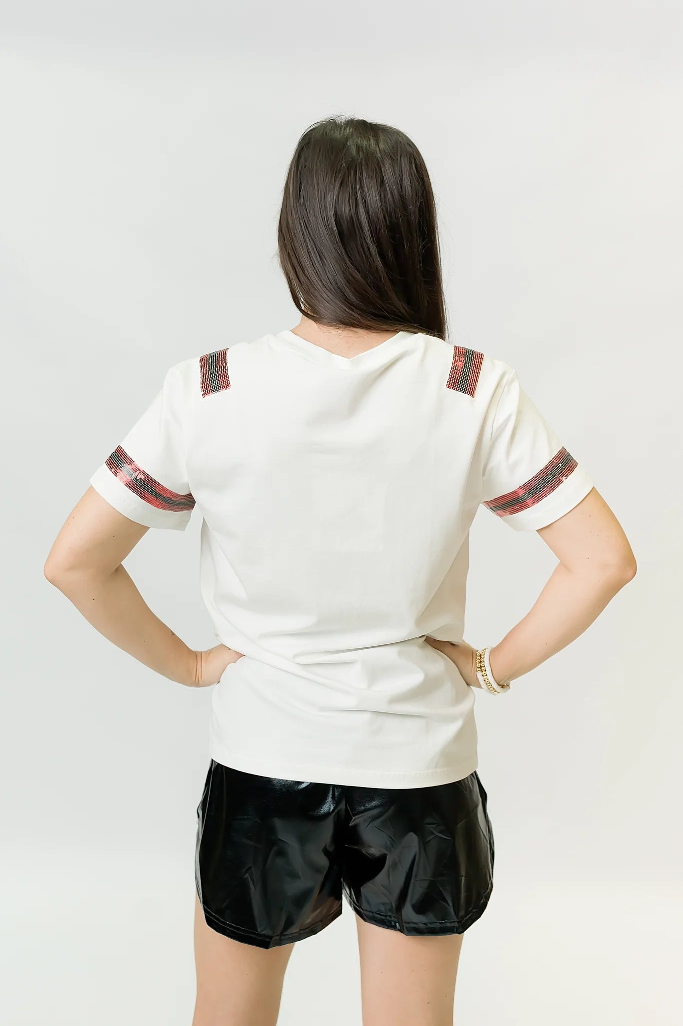 Ladies Belle Cher Red and Black Helmet Tee