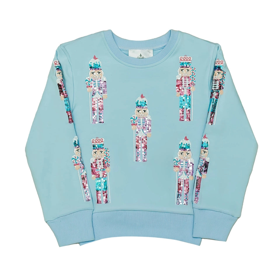 Ladies Light Blue Nutcracker Sweatshirt by Belle Cher