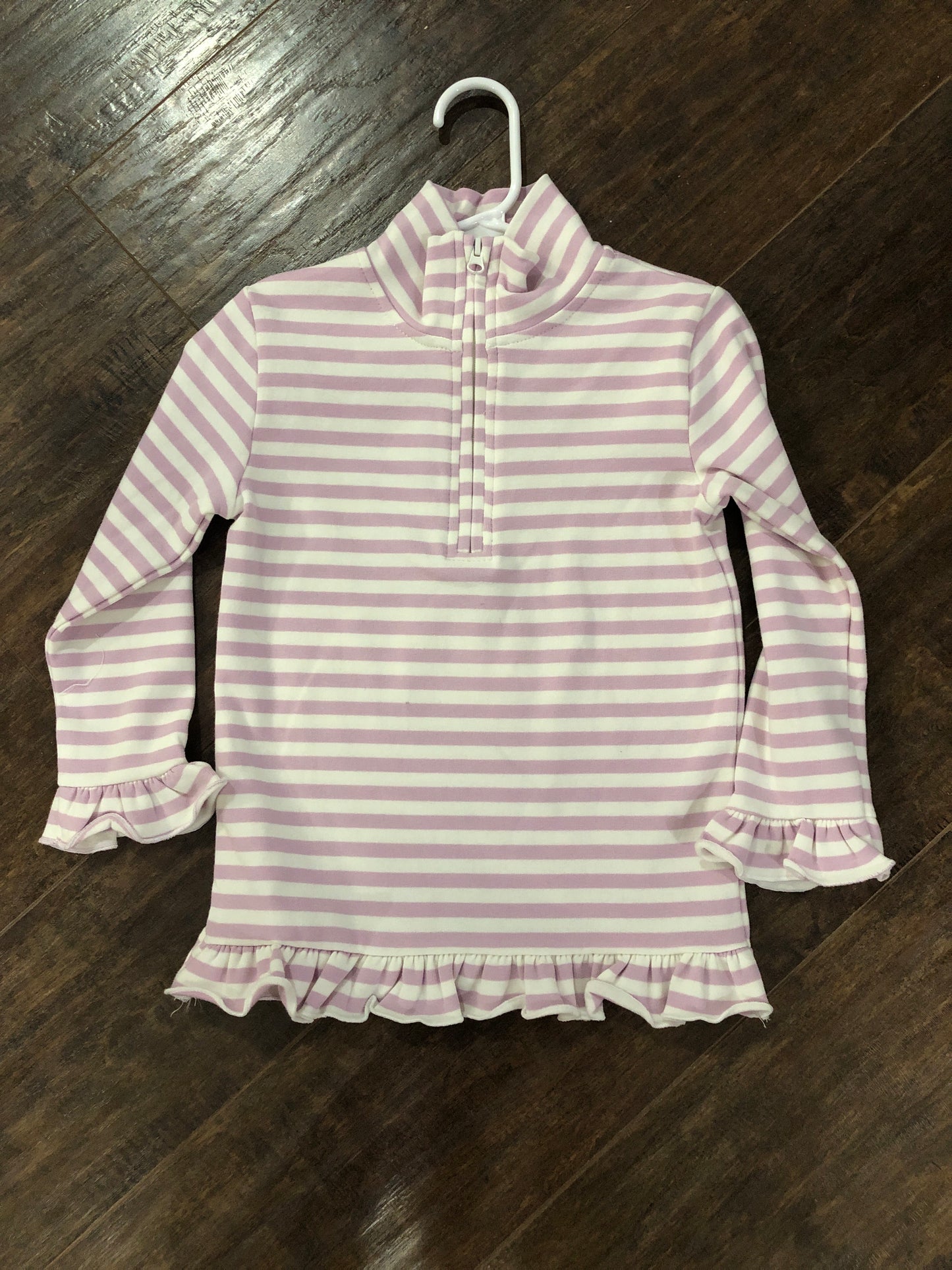 Girls Purple/White Stripe 1/4 Zip Pullover by Millie Jay