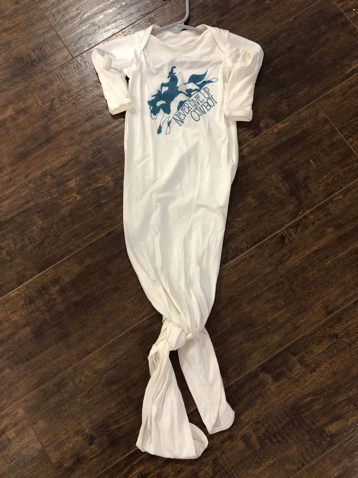 Boys Never Give Up Cowboy Infant Gown