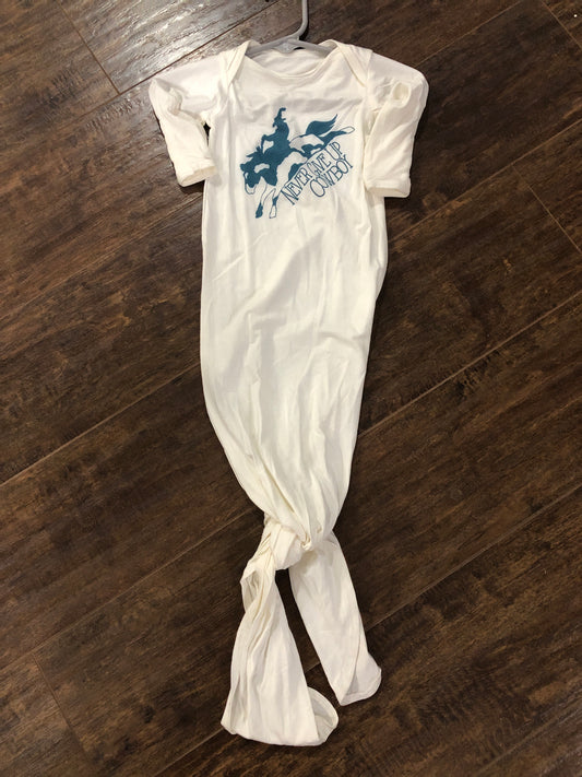 Boys Never Give Up Cowboy Infant Gown