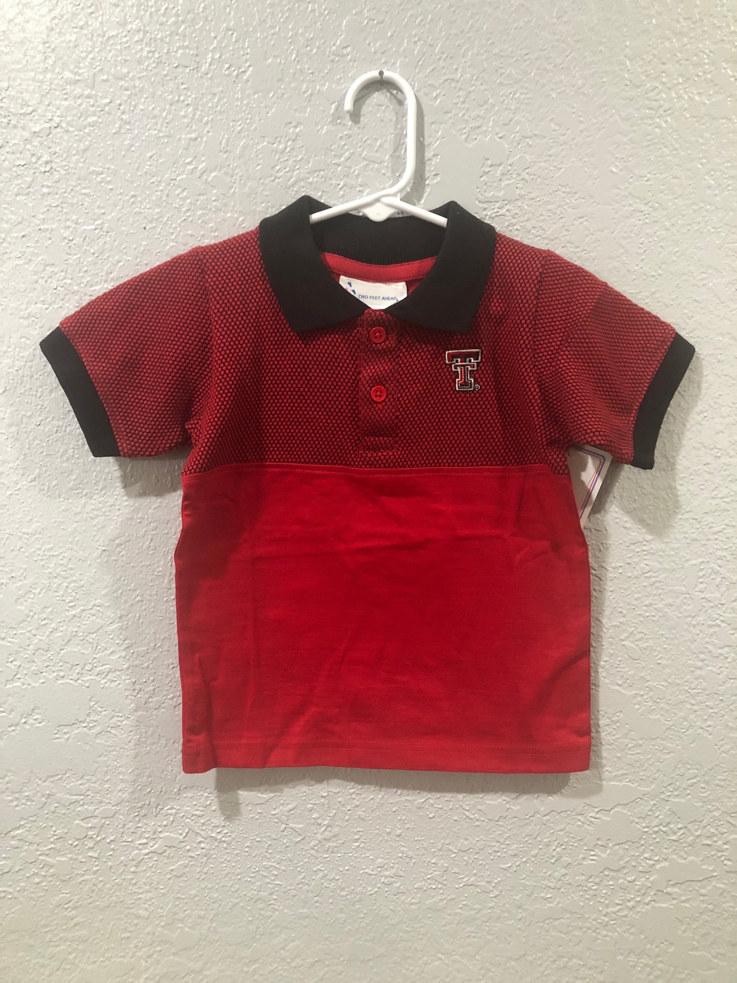 Boys Texas Tech Red Honeycomb Polo by Two Feet Ahead