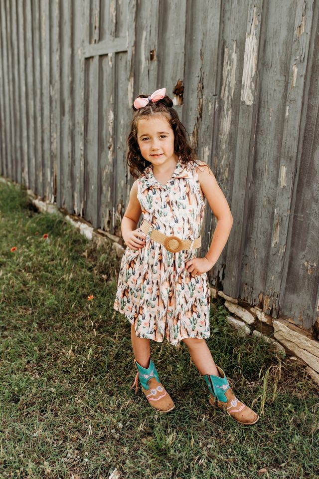 Girls Desert Dasher Belted Dress by Shea Baby