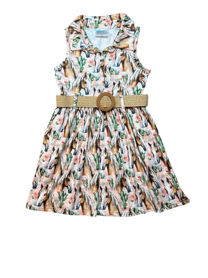 Girls Desert Dasher Belted Dress by Shea Baby
