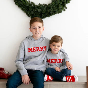 Boys Sweet Wink Merry Patch Sweatshirt-Gray