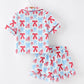 Girls 4th of July Bow Girls Pajama Set  by Rylee Faith