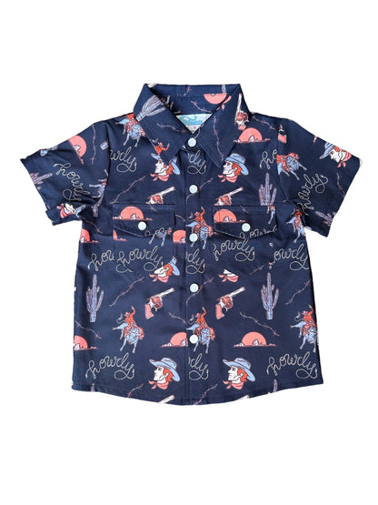 YeeHaw Short Sleeve Pearl Snap Shirt by Shea Baby