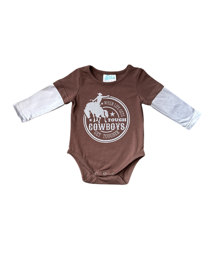 Boys Cowboys Get Tougher L/S  Onesie or Tee by Shea Baby