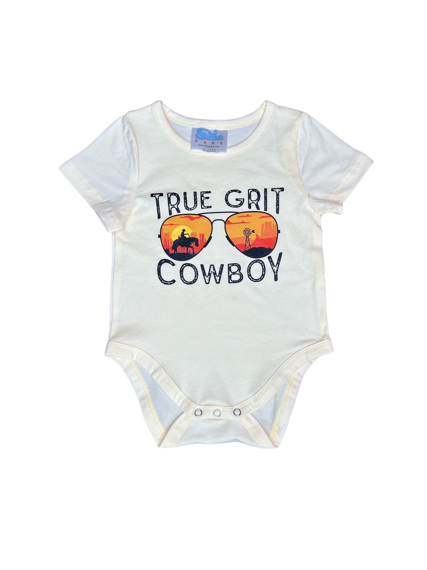 Boys True Grit Cream Onesie or Tee by Shea Baby