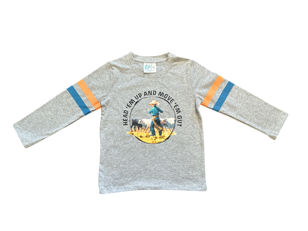 Boys Head'em Up L/S Graphic Onesie or Tee by Shea Baby