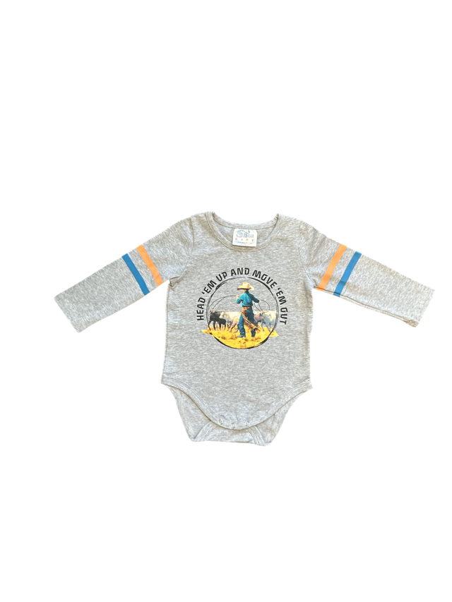Boys Head'em Up L/S Graphic Onesie or Tee by Shea Baby