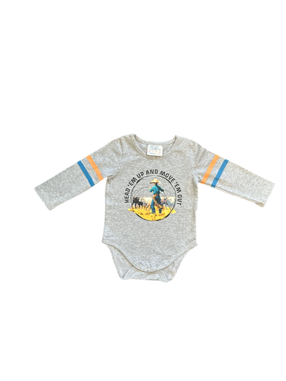 Boys Head'em Up L/S Graphic Onesie or Tee by Shea Baby