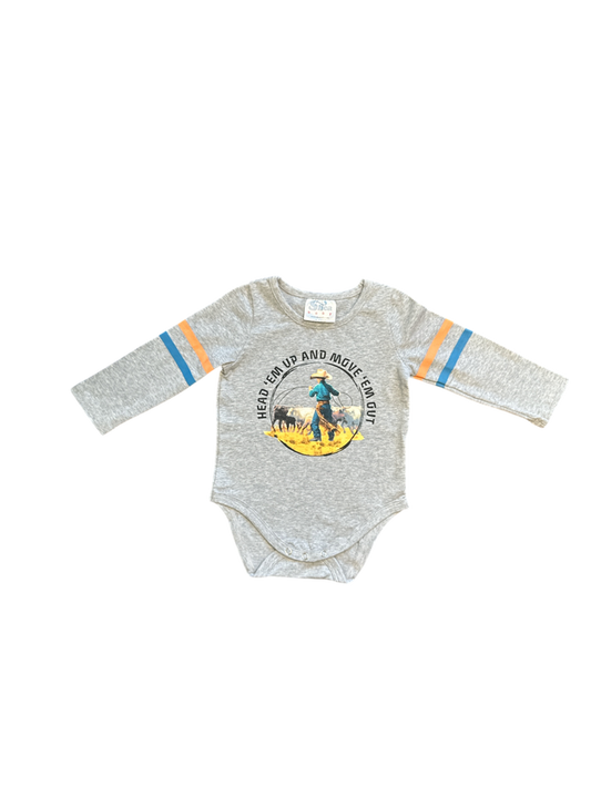 Boys Head'em Up L/S Graphic Onesie or Tee by Shea Baby