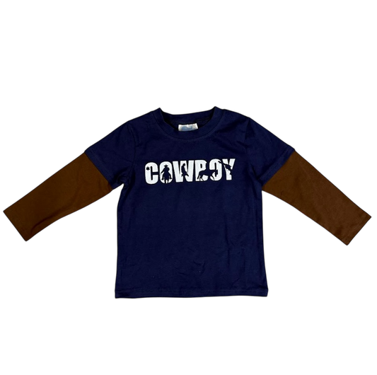 Boys Cowboy L/S Graphic Tee by Shea Baby
