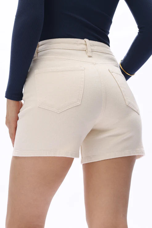 Ladies BAYEAS Elowen High Rish Shorts - Off White