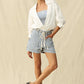 Ladies BAYEAS Tamsin High Rish Shorts - White and Blue
