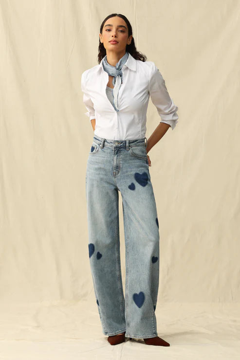 Ladies BAYEAS Rosalind High Rise Barrel Pants-Heart