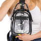 Ladies Clear Pvc Triple Zippered Shoulder Sling Bag