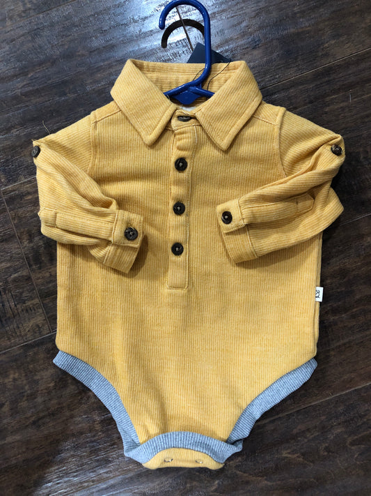 Boys Gold Corded Jersey Onesie by Me & Henry