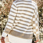 Ladies Smoke Gray Gingham Striped Knitted Open Front Cardigan