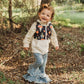 Girls Black Floral Skull Fleece Vest by Shea Baby