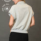 Ladies Snap Button Collared Knit Top by Umgee - Heather Grey