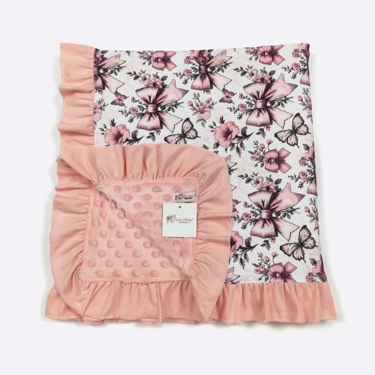 Blushing Butterfly Blanket by Clover Cottage