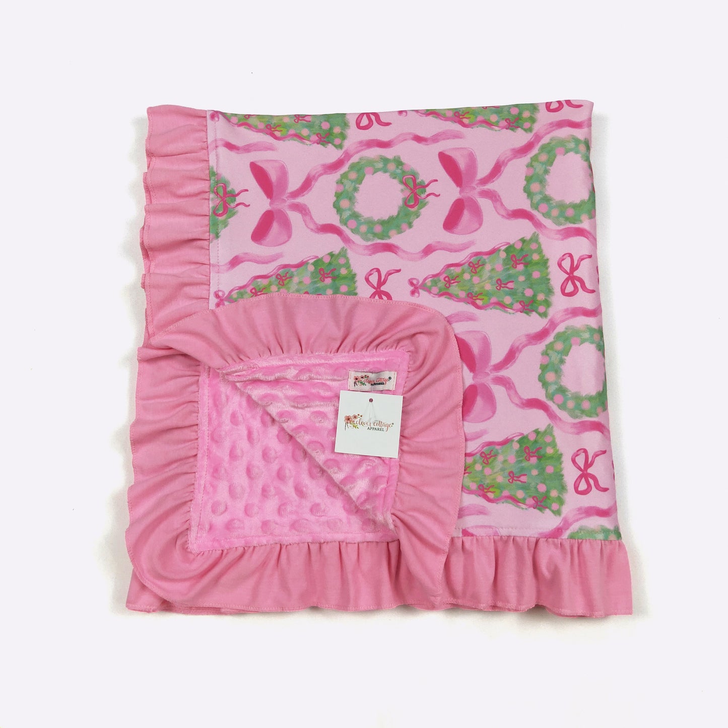 Fuchsia Wreath Baby Blanket by Clover Cottage