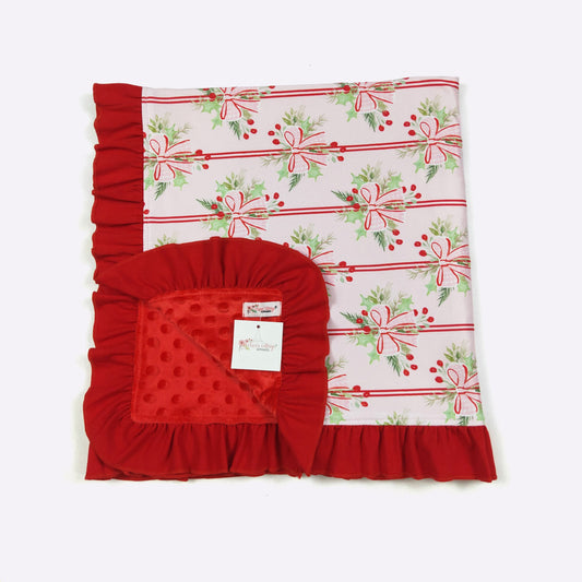 Holly Stripes Baby Blanket by Clover Cottage