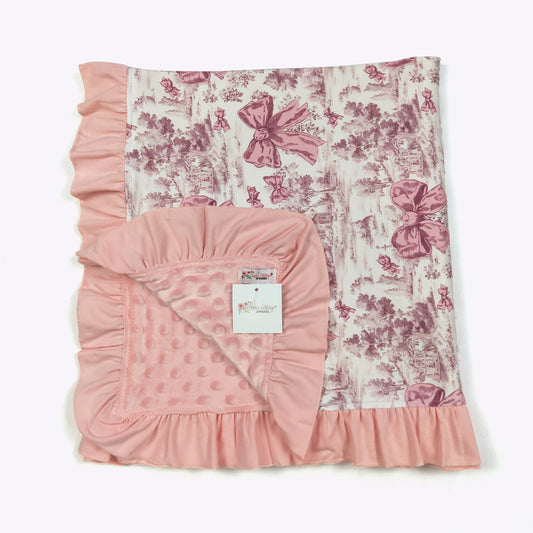 Mauve Toile Blanket by Clover Cottage