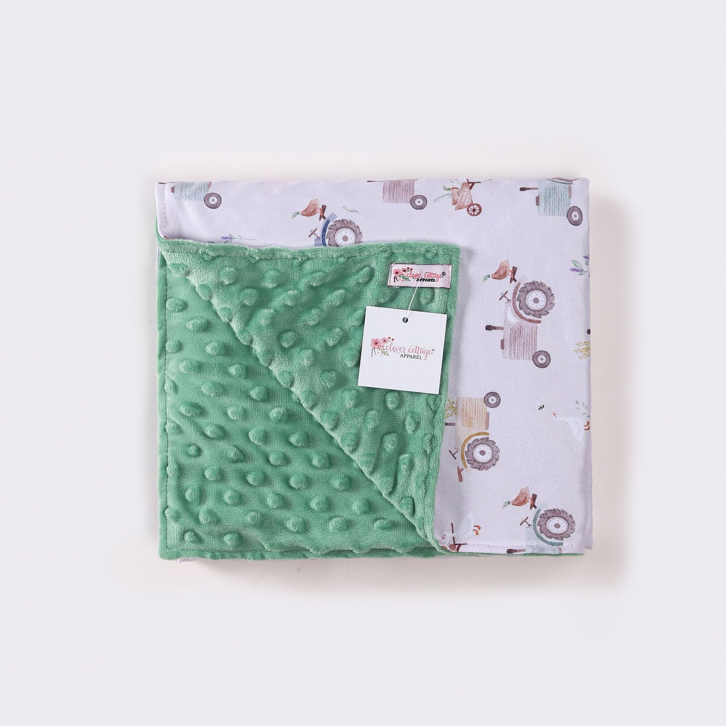 Tractor Quack Baby Blanket by Clover Cottage