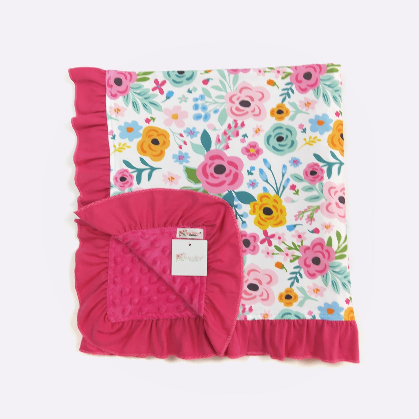 Vivid Blossom Baby Blanket by Clover Cottage