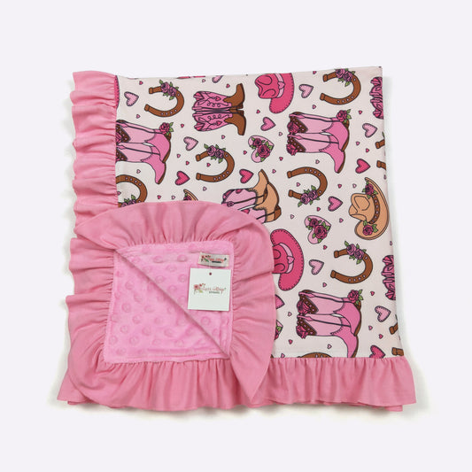 Western Boots Blanket by Clover Cottage